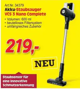 Zgonc Akku-Staubsauger VCS 3 Nano Complete Angebot