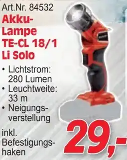 Zgonc Akku- Lampe TE-CL 18/1 Li Solo Angebot