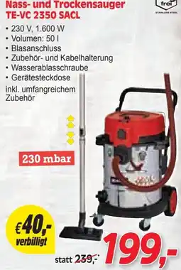 Zgonc Nass- und trockensauger te-vc 2350 sacl Angebot