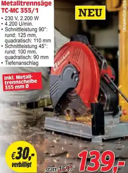 Zgonc Metalltrennsäge tc-mc Angebot