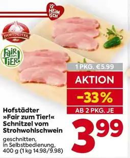 Billa Schnitzel vom Strohwohlschwein Angebot