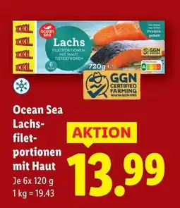 Lidl Ocean Sea Lachs- filet- portionen mit Haut Angebot