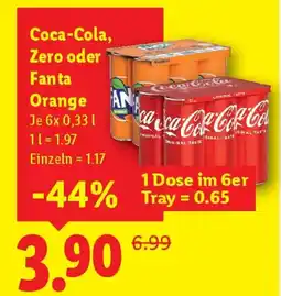 Lidl Coca-Cola, Zero oder Fanta Orange Angebot
