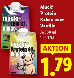 Lidl Mucki Protein Kakao oder Vanille Angebot