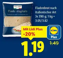 Lidl Fladenbrot nach italienischer Art Angebot