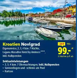 Lidl Lidl-Reisen Kroatien Novigrad Angebot