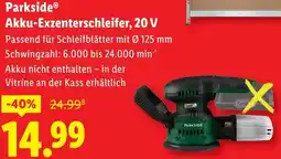 Lidl Parkside Akku Exzenterschleifer, 20 V Angebot