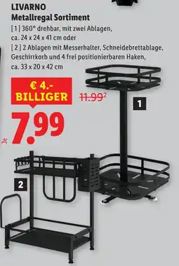Lidl Livarno metallregal sortiment Angebot