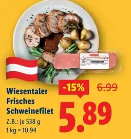 Lidl Wiesentaler Frisches Schweinefilet Angebot
