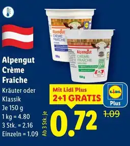 Lidl Alpengut crème fraiche Angebot