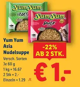 Lidl Yum yum asia nudelsuppe Angebot