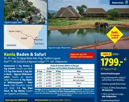Lidl Reisen Kenia Baden & Safari Angebot