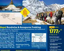 Lidl Reisen Nepal rundreise & annapurna trekking Angebot