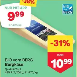 MPreis BIO vom BERG Bergkäse Angebot