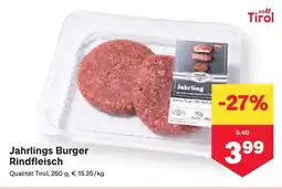 MPreis Jahrlings Burger Rindfleisch Qualität Tirol Angebot
