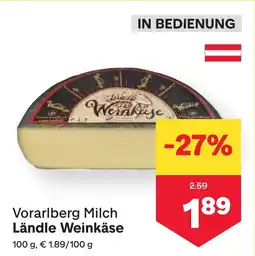 MPreis Vorarlbergmilch Ländle Weinkäse Angebot