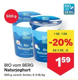 MPreis BIO vom BERG Naturjoghurt Angebot