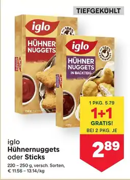 MPreis Iglo hühnernuggets oder sticks Angebot