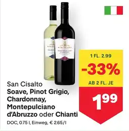 MPreis San Cisalto Soave, Pinot Grigio, Chardonnay, Montepulciano d’Abruzzo oder Chianti DOC Angebot