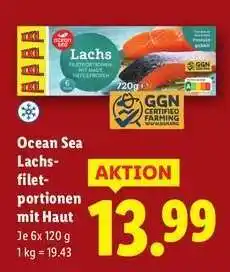 Lidl Ocean Sea Lachsfiletportionen mit Haut Angebot