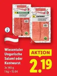Lidl WIESENTALER Ungarische Salami oder Kantwurst Angebot