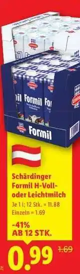 Lidl Schärdinger Formil H-Voll- oder Leichtmilch Angebot