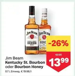 MPreis Jim Beam Kentucky St. Bourbon oder Bourbon Honey Angebot