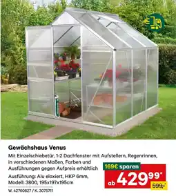 Lagerhaus Gewächshaus Venus Angebot