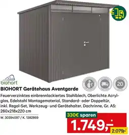Lagerhaus BIOHORT Gerätehaus Aventgarde Angebot