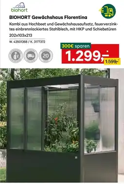 Lagerhaus BIOHORT Gewächshaus Florentina Angebot