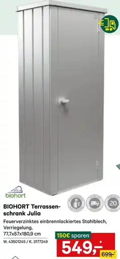 Lagerhaus BIOHORT Terrassenschrank Julia Angebot