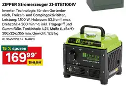 Lagerhaus ZIPPER Stromerzeuger ZI-STE1100IV Angebot