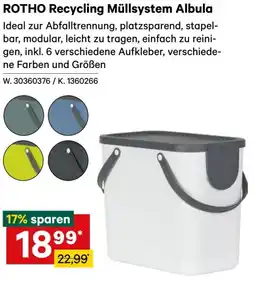 Lagerhaus ROTHO Recycling Müllsystem Albula Angebot