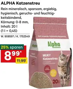 Lagerhaus ALPHA Katzenstreu Angebot