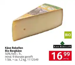 Transgourmet Käse rebellen bio bergkäse Angebot