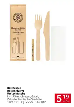 Transgourmet Besteckset Holz inklusive Bestecktasche Angebot