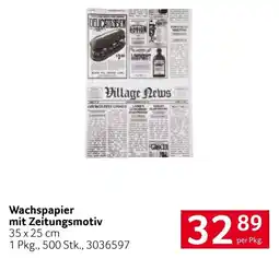 Transgourmet Wachspapier mit Zeitungsmotiv Angebot