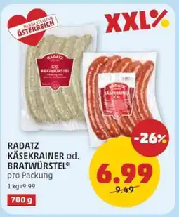 PENNY RADATZ KÄSEKRAINER od. BRATWÜRSTEL Angebot