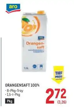 Metro ORANGENSAFT 100% Angebot