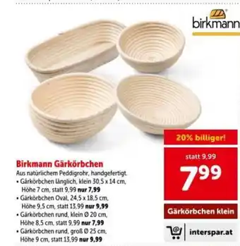 Interspar Birkmann Gärkörbchen Angebot