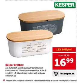 Interspar Kesper Brotbox Angebot