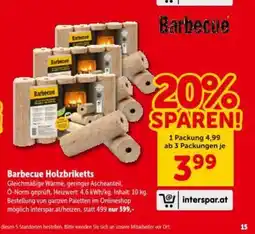 Interspar Barbecue Holzbriketts Angebot