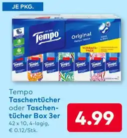 T&G Tempo Taschentücher oder Taschen- tücher Box 3er Angebot