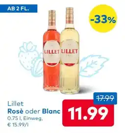 T&G Lillet Rosè oder Blanc Angebot