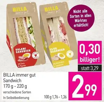 Sutterlüty Billa immer gut sandwich Angebot
