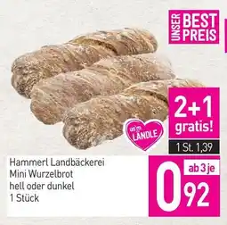 Sutterlüty Hammerl Landbäckerei Mini Wurzelbrot hell oder dunkel Angebot