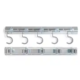 Hofer Besen-/Gerätehalterung Schiene mit 5 Werkzeughalter oder Schiene mit 5 S-Haken HOFER Angebot