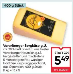 Maximarkt Vorarlberger Bergkäse g.U Angebot