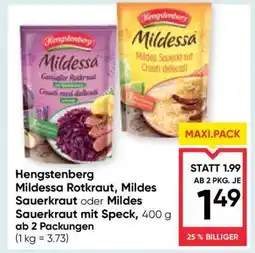 Maximarkt Hengstenberg Mildessa Rotkraut, Mildes Sauerkraut oder Mildes Sauerkraut mit Speck Angebot