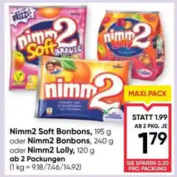 Maximarkt Nimm2 Soft Bonbons, Nimm2 Bonbons, Nimm2 Lolly Angebot